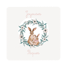 Lapins doux entour&eacute;s de fleurs de P&acirc;ques